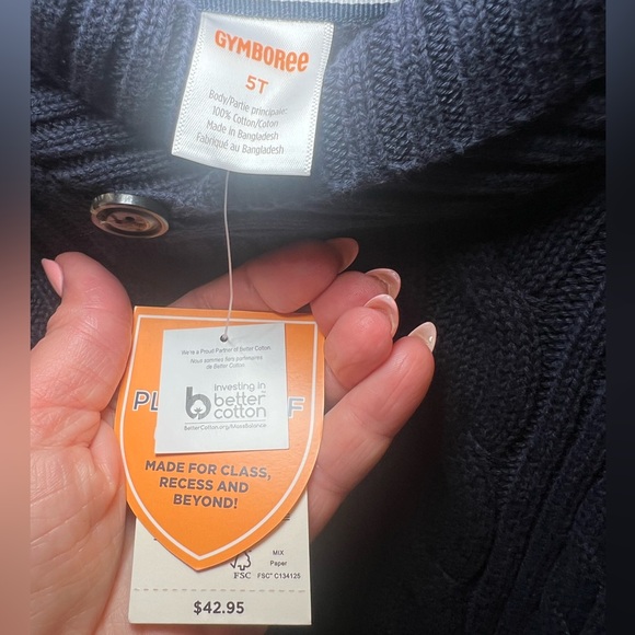 Gymboree boys 5t navy blue sweater NWT - Picture 2 of 2